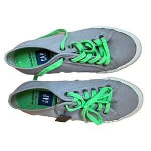 Brand New Seavees x Gap Sneakers - Light Grey with Bright Green Laces, size 6.5